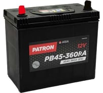 Аккумулятор PATRON ASIA 12 В, 45 Ач, 360 A (R+) B0, тонкие клеммы JIS T1 237x127x227 мм, 11.3 кг PB45-360RA
