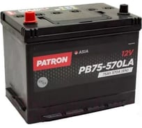 Аккумулятор PATRON ASIA 12 В, 75 Ач, 570 A (L+) B1+B6, 270x173x222 мм, 16.6 кг PB75-570LA