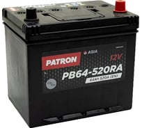 Аккумулятор PATRON ASIA 12 В, 64 Ач, 520 A (R+) B1, 230x173x222 мм, 14.9 кг PB64-520RA
