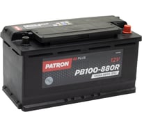 Аккумулятор PATRON PLUS 12 В, 100 Ач, 880 A ETN 0(R+) B13, 353x175x190 мм, 21.6 кг PB100-880R