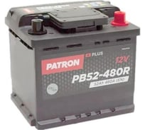 Аккумулятор PATRON PLUS 12 В, 52 Ач, 480 A (R+) B13, 207x175x190 мм, 12.2 кг PB52-480R