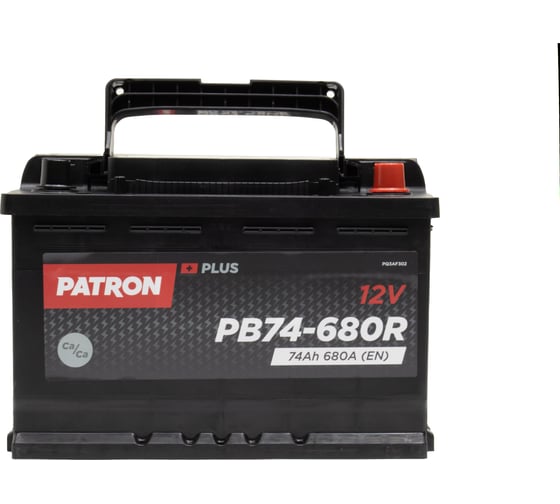 Аккумулятор PATRON PLUS 12 В, 74 Ач, 680 A ETN 0(R+) B13, 278x175x190 мм, 15.8 кг PB74-680R