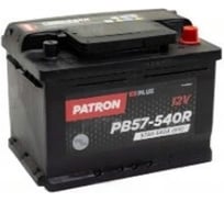 Аккумулятор PATRON PLUS 12 В, 57 Ач, 540 A (R+) B13, 242x175x175 мм, 12.9 кг PB57-540R