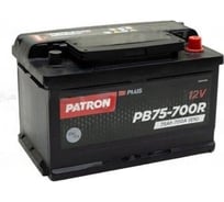 Аккумулятор PATRON PLUS 12 В, 75 Ач, 700 A (R+) B13, 278x175x175 мм, 15.3 кг PB75-700R