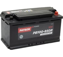 Аккумулятор PATRON POWER 12 В, 100 Ач, 850 A ETN 0(R+) B13, 353x175x190 мм, 21.6 кг PB100-850R