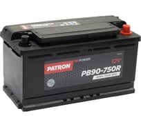 Аккумулятор PATRON POWER 12 В, 90 Ач, 750 A ETN 0(R+) B13, 353x175x190 мм, 20.1 кг PB90-750R