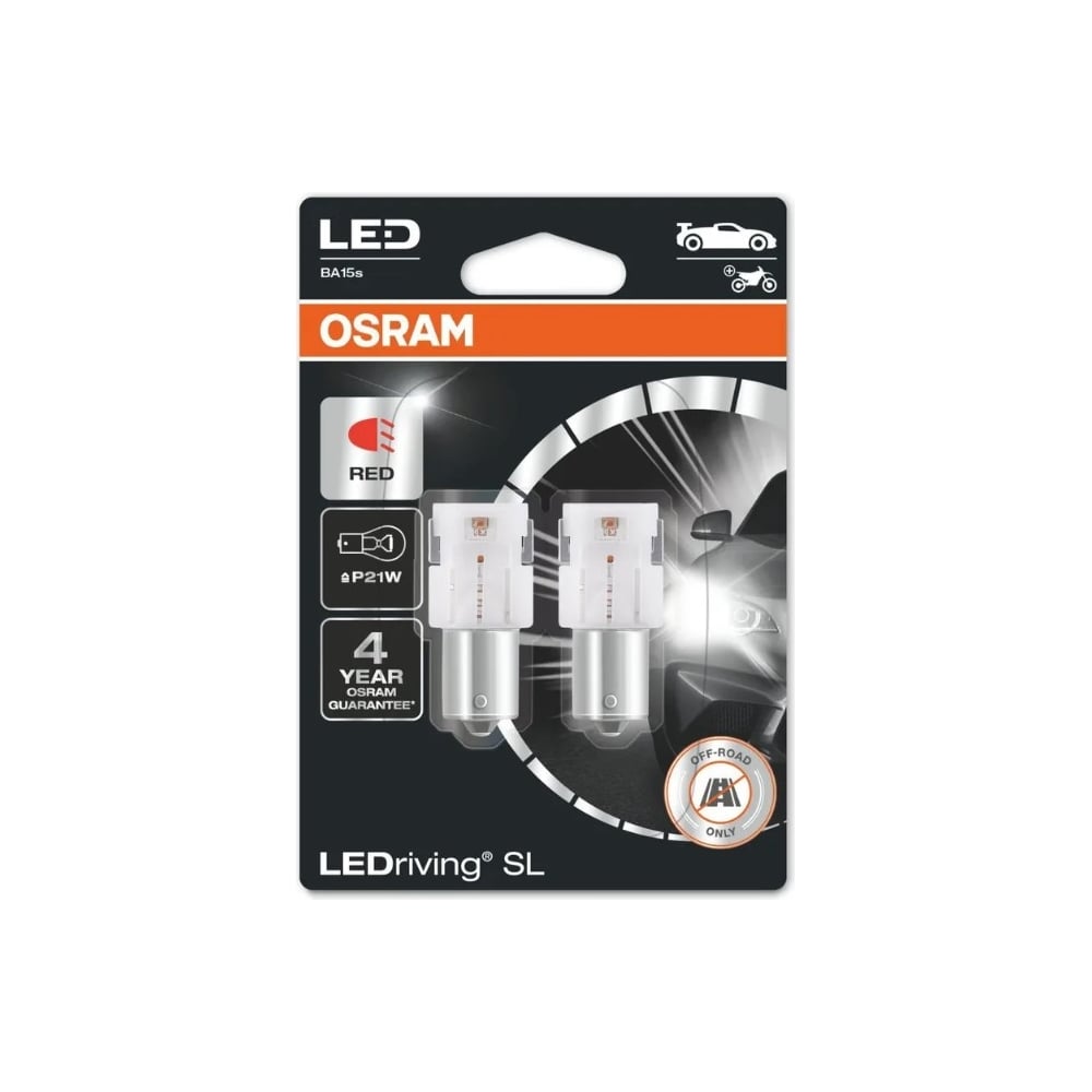 Ledriving sl (3поколение) 19w 12v p21w ba15s bli2 красный 2шт Osram 7506DRP-02B