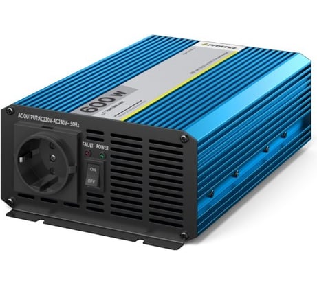 Инвертор Pitatel 12В 600Вт (Max 1200Вт), чистая синусоида KV-P600.12