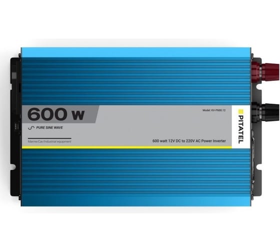 Инвертор Pitatel 12В 600Вт (Max 1200Вт), чистая синусоида KV-P600.12