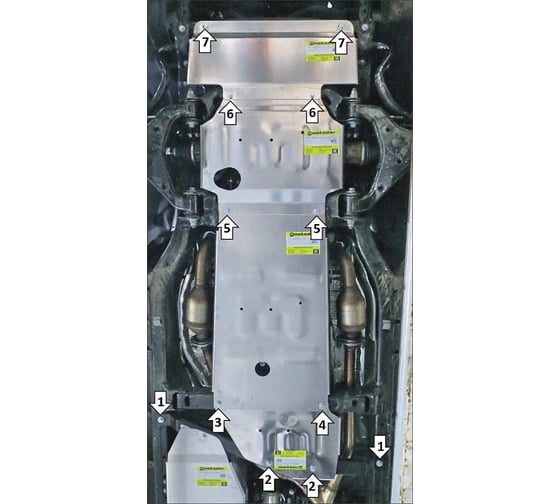 Защита MOTODOR алюминиевая 5 мм Toyota Sequoia hybrid V=3,5, 4WD, с 2022 г 32529