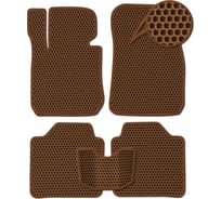 Ковры в салон автомобиля Eva Smart Nissan Leaf I ELECTRO CVT правый руль 5дв хэтчбек 2010 - 2016 ЭВА СОТА коричневые c коричневой окантовкой 2863-A6A6-S