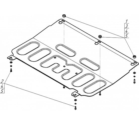 Защита MOTODOR стальная 2 мм, Д, КПП, Kaiyi E5, с 2023г 79008