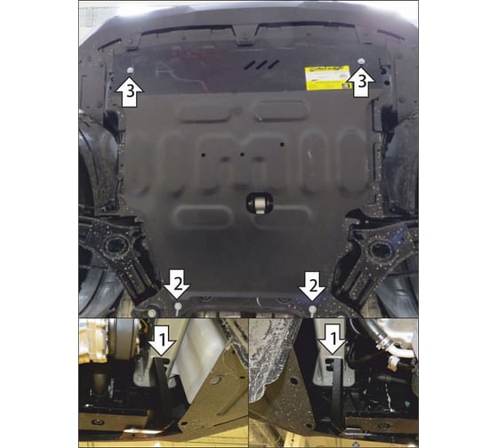 Защита MOTODOR стальная 2 мм Д, КПП Changan CS35 Plus 77201