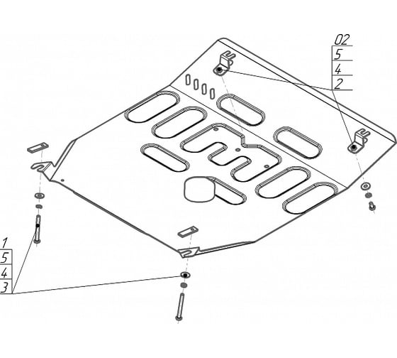 Защита MOTODOR стальная 2 мм Р, Д, КПП Changan UNI-K 77203