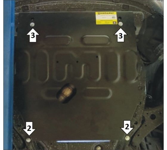 Защита MOTODOR стальная 2 мм Р, Д, КПП Changan UNI-K 77203