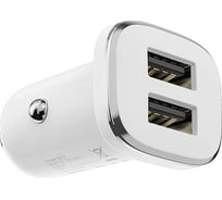 Автомобильное зарядное устройство Borofone bz12 lasting power 2xusb, 2.4a + кабель lightning 8-pin, 1м белый 0L-00044352