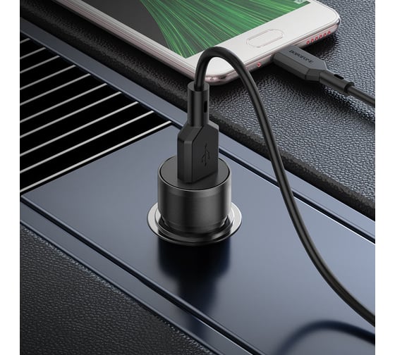 Автомобильное зарядное устройство Borofone bz19a wisdom 1xusb, 3a, qc3.0 черный 0L-00057829