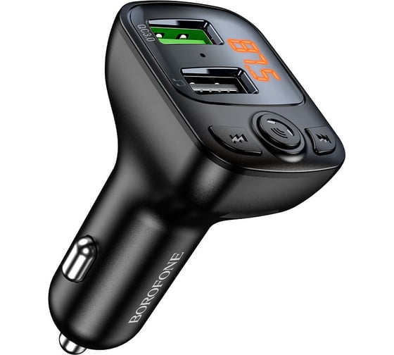 Автомобильное зарядное устройство Borofone bc41 eminency bt 5.0, 2xusb, qc 3.0, fm черный 0L-00057834
