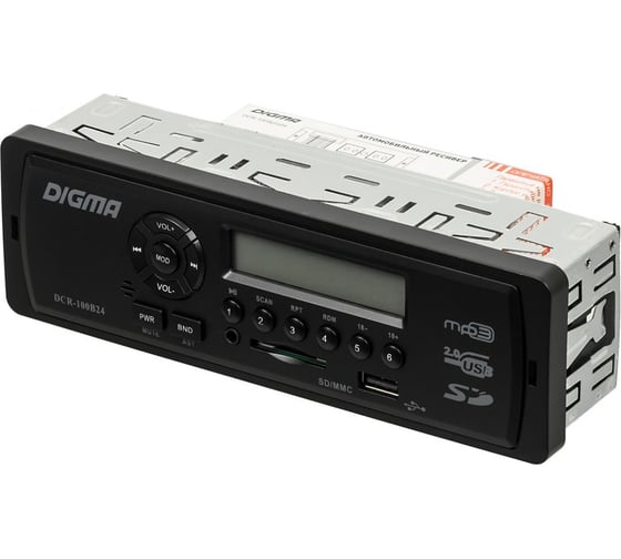 Автомагнитола DIGMA DCR-100B24 1 DIN, 4x45 Вт 480602