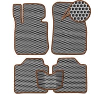 Ковры в салон автомобиля Eva Smart Opel Astra H хэтчбек, GTC купе, универсал вариант макси 3d 2004 - 2015 ЭВА СОТА серые c коричневой окантовкой 3138-B1A6-S