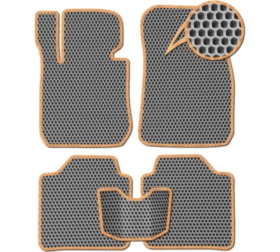 Ковры в салон автомобиля Eva Smart Opel Astra H хэтчбек, GTC купе, универсал вариант макси 3d 2004 - 2015 ЭВА СОТА серые c бежевой окантовкой 3138-B1A1-S 1