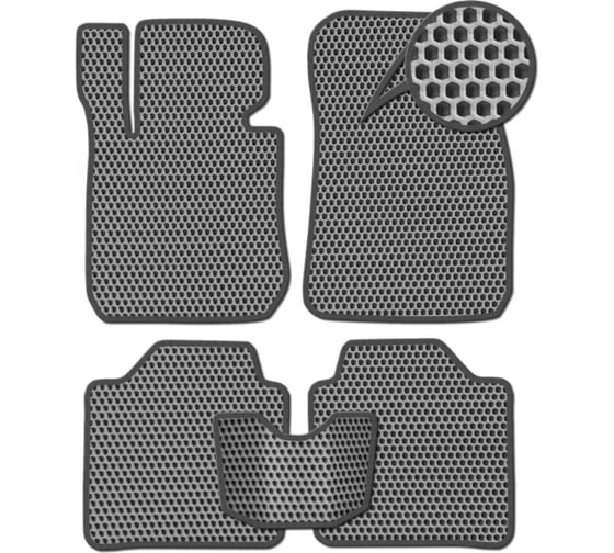 Ковры в салон автомобиля Eva Smart Opel Astra H хэтчбек, GTC купе, универсал вариант макси 3d 2004 - 2015 ЭВА СОТА серые c серой окантовкой 3138-B1B1-S 1