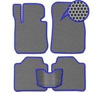 Ковры в салон автомобиля Eva Smart Opel Astra H хэтчбек, GTC купе, универсал вариант макси 3d 2004 - 2015 ЭВА СОТА серые c синей окантовкой 3138-B1B2-S