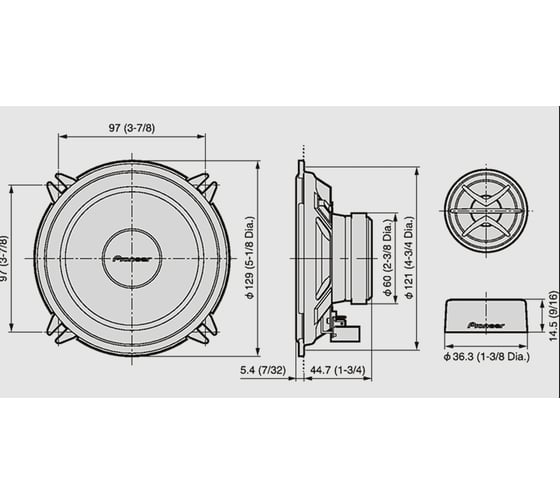 Акустическая система PIONEER серия Custom Fit 13 см, 2-пол. комп. AC, макс 130Вт TS-130CI