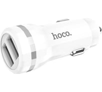 Автомобильное зарядное устройство Hoco z27 staunch 2xusb, 2.4а + usb кабель microusb, 1м (белый) 0L-00041348