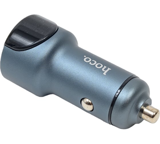 Автомобильное зарядное устройство Hoco z42 light road 1xusb, 1xusb-c, 3а, pd20w, qc3.0, led дисплей (серый) 0L-00050628