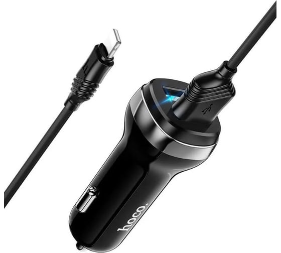 Автомобильное зарядное устройство Hoco z40 superior 2xusb, 2.4а + usb кабель type-c, 1м (черный) 0L-00049982