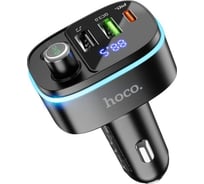 Автомобильное зарядное устройство Hoco e62 fast 1xusb, 1xusb-c, 3а, pd20w, qc3.0, bt5.0, usb flash, fm, led дисплей (черный) 0L-00053496