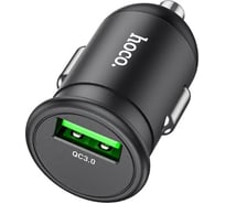 Автомобильное зарядное устройство Hoco z43 mighty 1xusb, 3а, 18w, qc3.0 + usb кабель type-c, 1м (серый) 0L-00054497