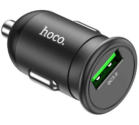 Автомобильное зарядное устройство Hoco z43 mighty 1xusb, 3а, 18w, qc3.0 + usb кабель type-c, 1м (серый) 0L-00054497