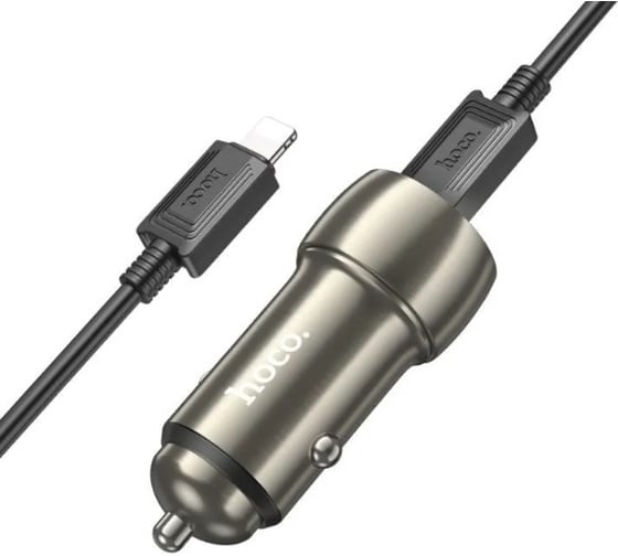 Автомобильное зарядное устройство Hoco z48 tough 2xusb-c, 3а, pd40w, qc3.0 (серый) 0L-00058081
