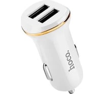 Автомобильное зарядное устройство Hoco z1 2xusb, 2.1а + usb кабель lightning 8-pin, 1м (белый) 0L-00037561