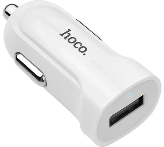 Автомобильное зарядное устройство Hoco z2 1xusb, 1.5а, led (белый) 0L-00037560