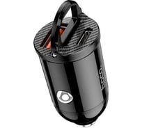Автомобильное зарядное устройство Hoco nz2 link 1xusb, 1xusb-c, 4.8а, pd30w, qc3.0 + usb-c кабель type-c, 1м (черный) 0L-00051189