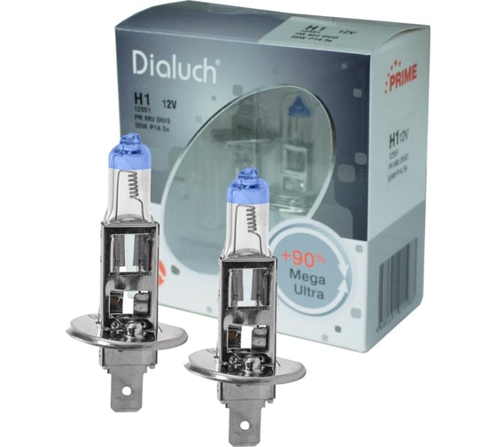 Лампы Диалуч h1 12v 55w +90p14,5s prime лч126pr-2мu 12551-PR-MU-DUO