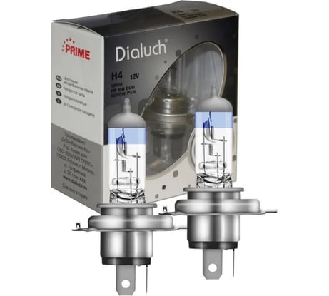 Лампы Диалуч h4 12v, 60/55w +90 р43t prime лч120pr-2mu 12604-PR-MU-DUO