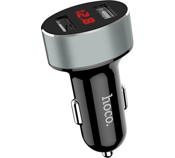 Автомобильное зарядное устройство Hoco z26 high praise 2xusb, 2.1а, led дисплей (черный) 0L-00039754