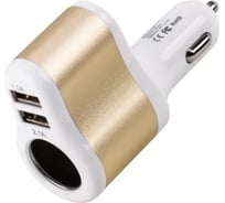 Автомобильное зарядное устройство Hoco uc206 2xusb, 3.1а, 1 гнездо прикуривателя (белый) 0L-00038981