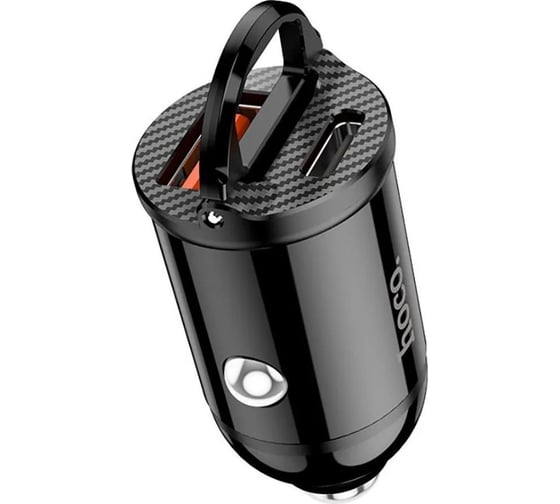 Автомобильное зарядное устройство Hoco nz2 link 1xusb, 1xusb-c, 4.8а, pd30w, qc3.0 (черный) 0L-00051187 1