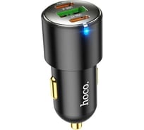 Автомобильное зарядное устройство Hoco nz6 1хusb, 3a, 2xusb-c, pd45w, qc3.0 + usb-c кабель type-c, 1м (черный) 0L-00056013