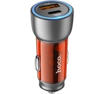 Автомобильное зарядное устройство Hoco nz8 sprinter 1xusb, 1xusb-c, 3а, pd25w, qc3.0 (коричневый) 0L-00057048