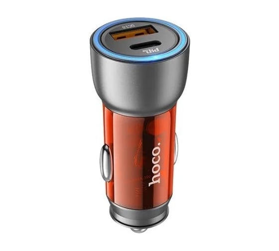 Автомобильное зарядное устройство Hoco nz8 sprinter 1xusb, 1xusb-c, 3а, pd25w, qc3.0 (коричневый) 0L-00057048 1