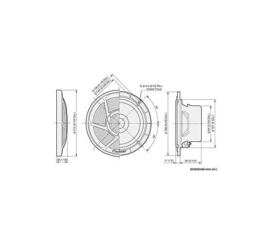 Акустическая система Pioneer Морская серия, 16 см, 2-пол. коак. AC, макс. 100Вт TS-MR1600