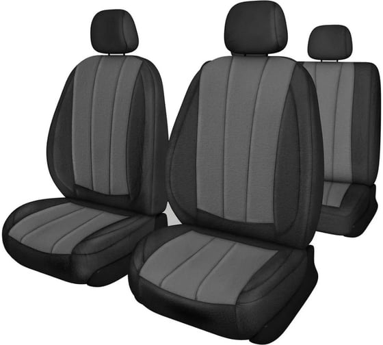 Чехлы сиденья SKYWAY Kia Sportage, 4 поколение, QL, 2015-н.в. Жаккард 13 предм. NEXT Черный/Серый левый руль S01306026