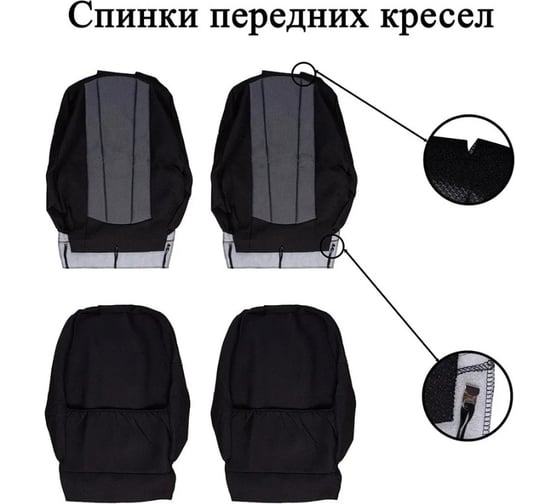 Чехлы сиденья SKYWAY Kia Sportage, 4 поколение, QL, 2015-н.в. Жаккард 13 предм. NEXT Черный/Серый левый руль S01306026