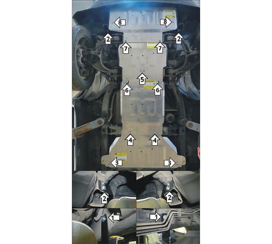 Защита ООО Трио Сервис алюминиевая 5 мм Dodge Ram 1500,V=3,0D, 4WD, с 2018 г.в. MOTODOR 32909